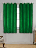 STITCHNEST Set of 2 Green Solid 5 feet Curtain