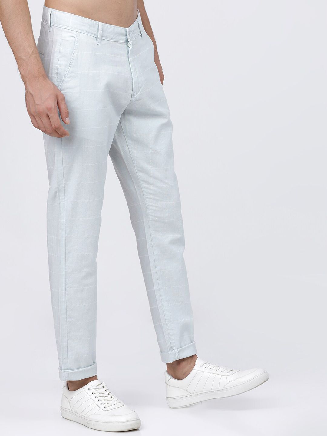 HIGHLANDER Men Blue Slim Fit Chinos Trousers