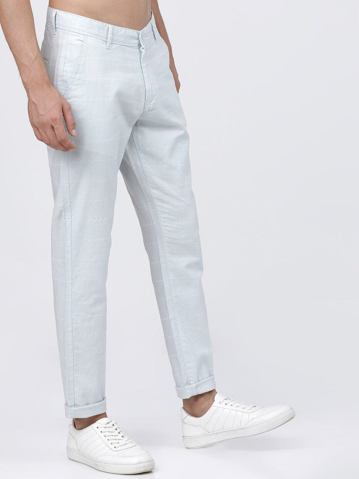 HIGHLANDER Men Blue Slim Fit Chinos Trousers
