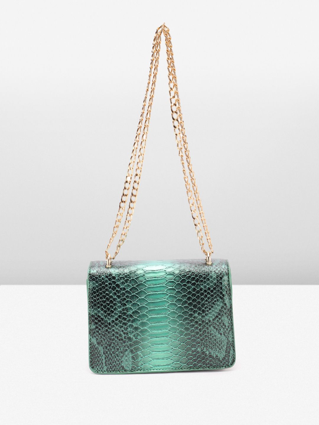 Lino Perros Snakeskin Textured Structured Shoulder Bag