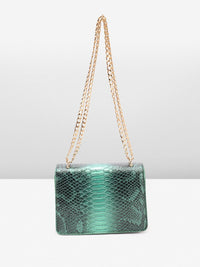 Lino Perros Snakeskin Textured Structured Shoulder Bag