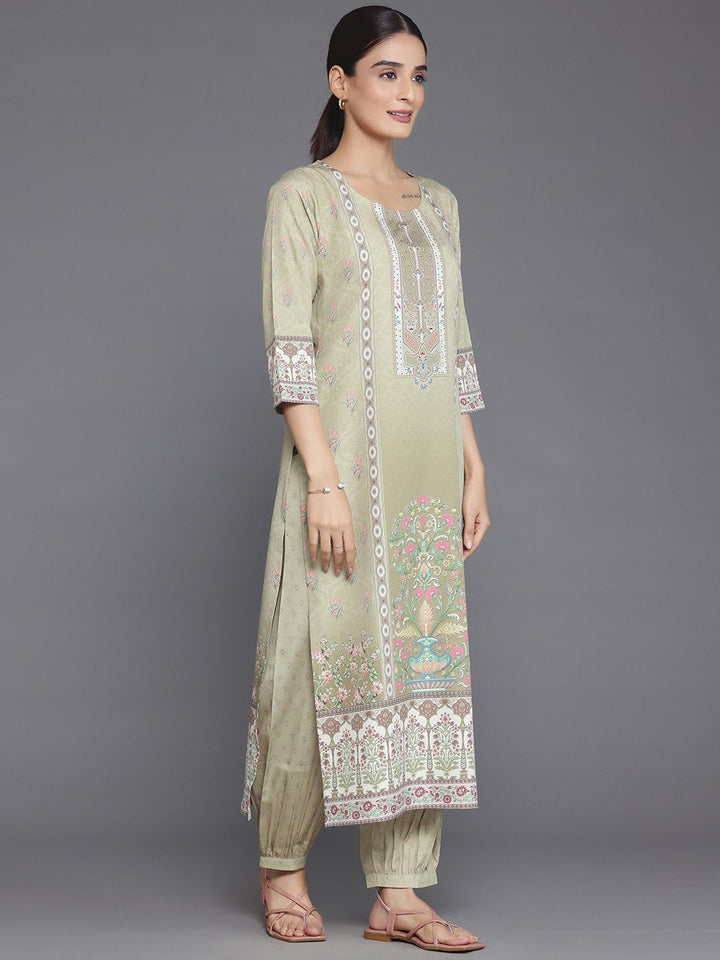 Libas Floral Printed Regular Sequinned Kurta with Salwar & Dupatta