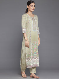 Libas Floral Printed Regular Sequinned Kurta with Salwar & Dupatta