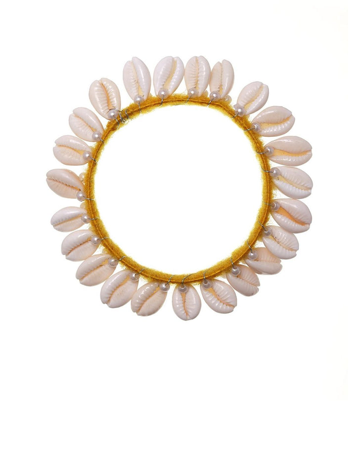 PANASH Set Of 2 Gold-Plated Shell Beaded Bangles