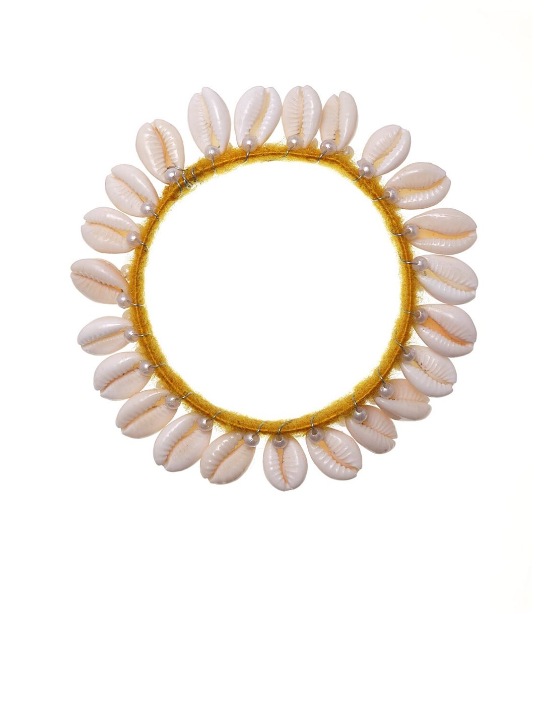 PANASH Set Of 2 Gold-Plated Shell Beaded Bangles