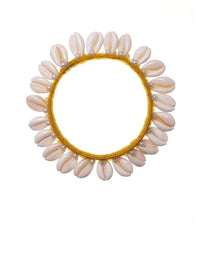 PANASH Set Of 2 Gold-Plated Shell Beaded Bangles