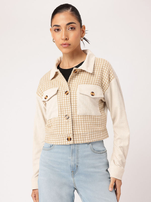 DressBerry Y2K Revival Houndstooth Crop Tailored Jacket