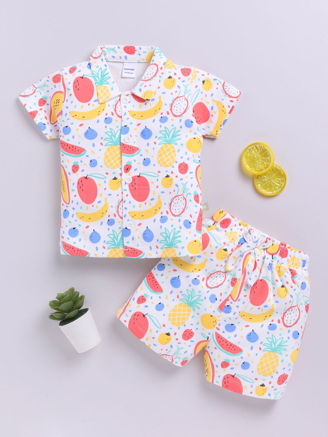 Moms Love Infant Boys Conversational Printed Pure Cotton Clothing Set