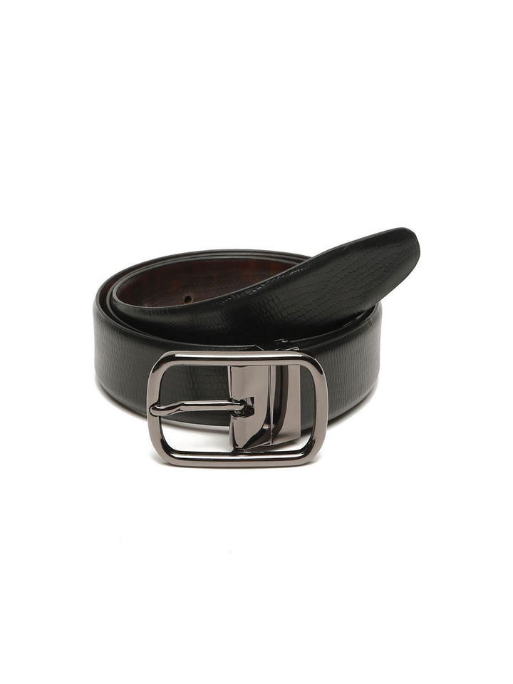 Teakwood Leathers Men Textured Leather Reversible Formal Belt