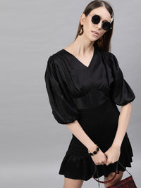 STREET 9 Satin A-Line Mini Drop-Waist Dress