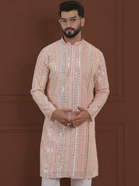 SOJANYA LUXE Kurta Georgette Tulen Berhias Berjalur