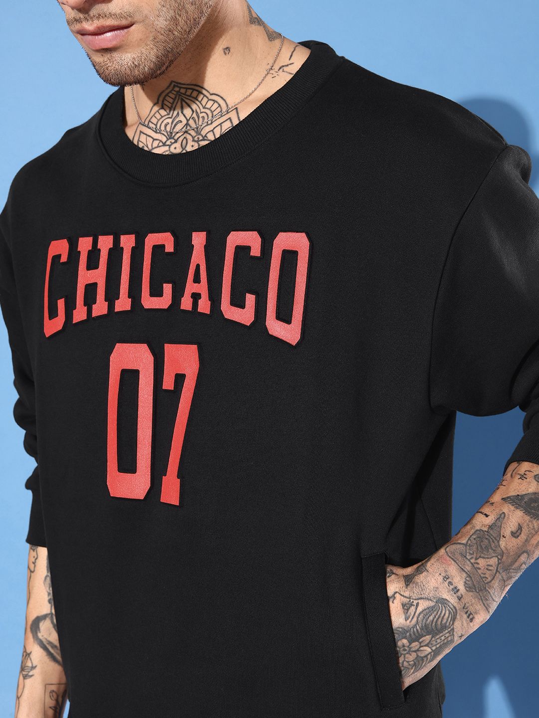 DILLINGER Men Typography Printed Oversized Sweatshirt