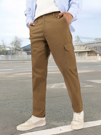 Urbano Fashion Men Mid Rise Pure Cotton Cargo Trousers