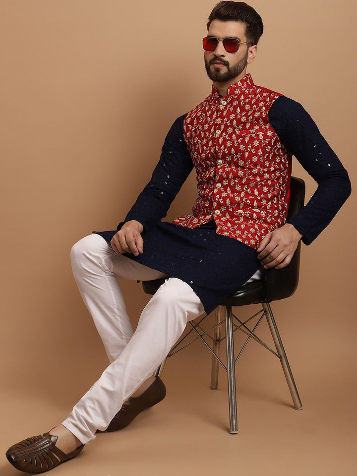 SOJANYA Embroidered Regular Pure Cotton Kurta with Churidar