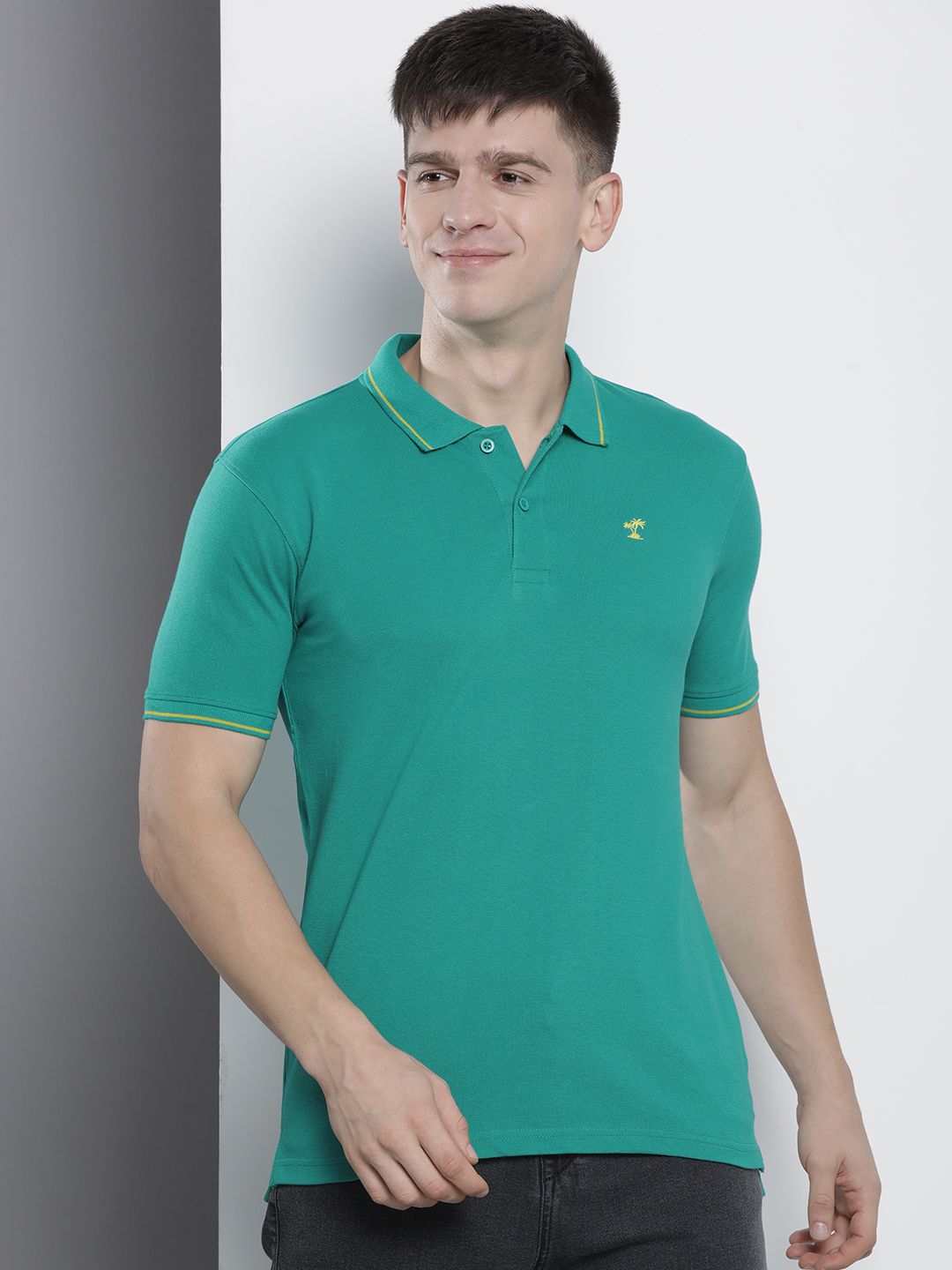 The Indian Garage Co Men Solid Polo Collar T-shirt