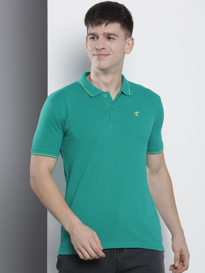 The Indian Garage Co Men Solid Polo Collar T-shirt