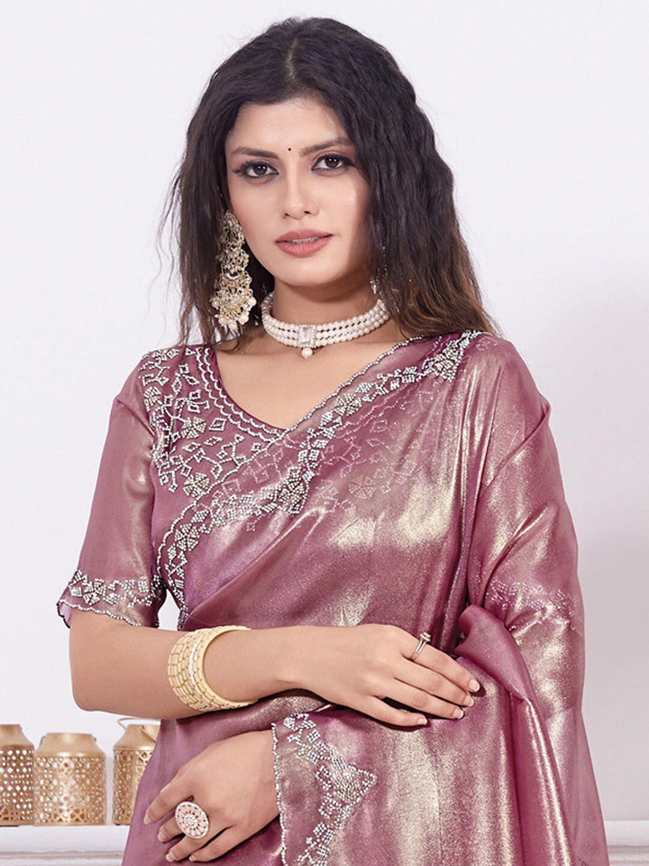 Saree mall Beads & Stones Organza Saree