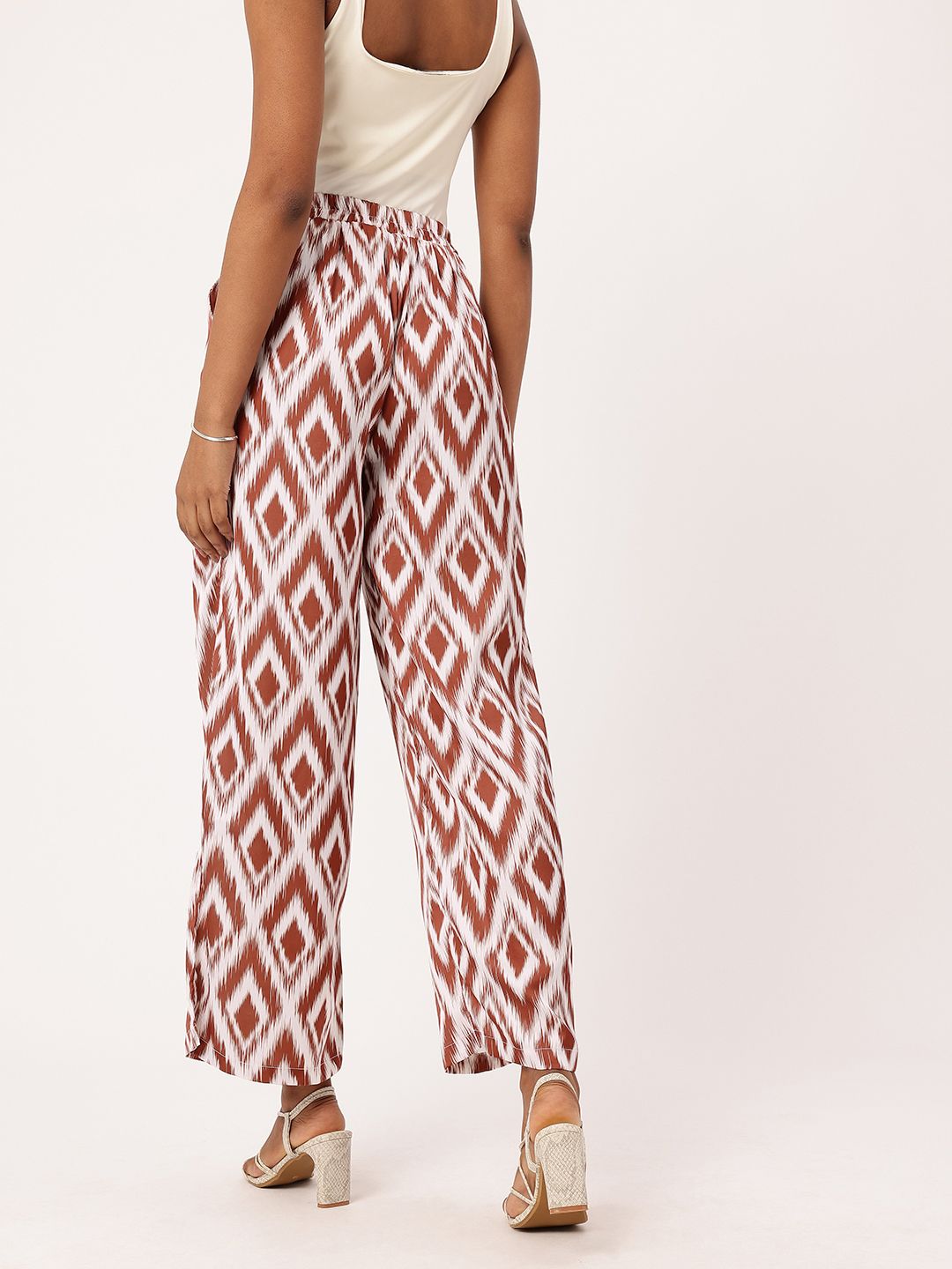 DressBerry Women Retro Staycation Ikatastic Wide Leg Flared Trousers