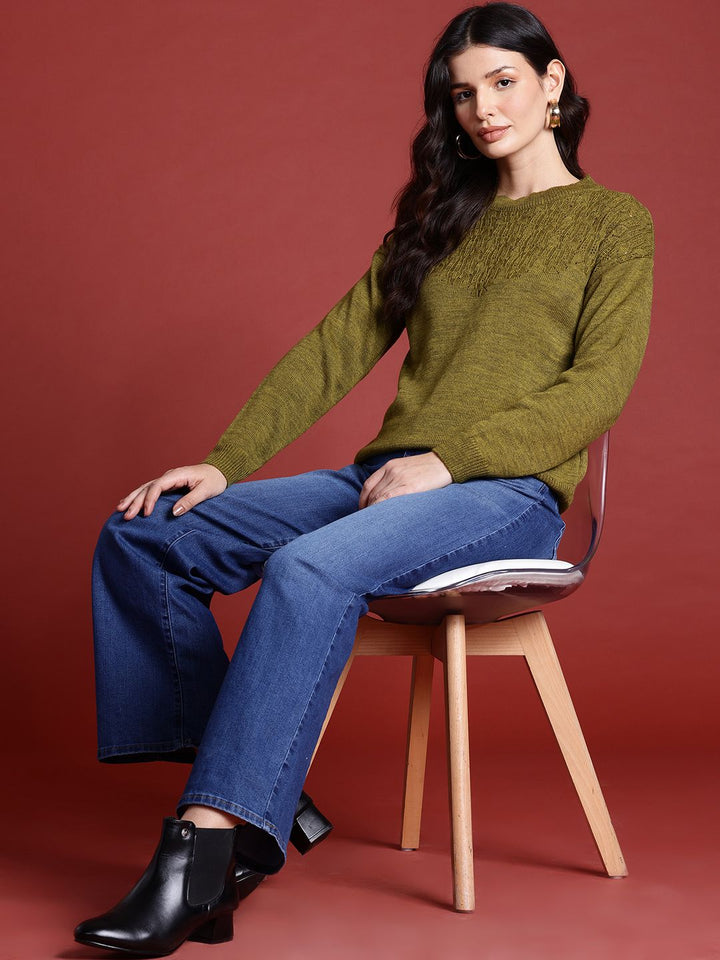 all about you Self Design Sweater