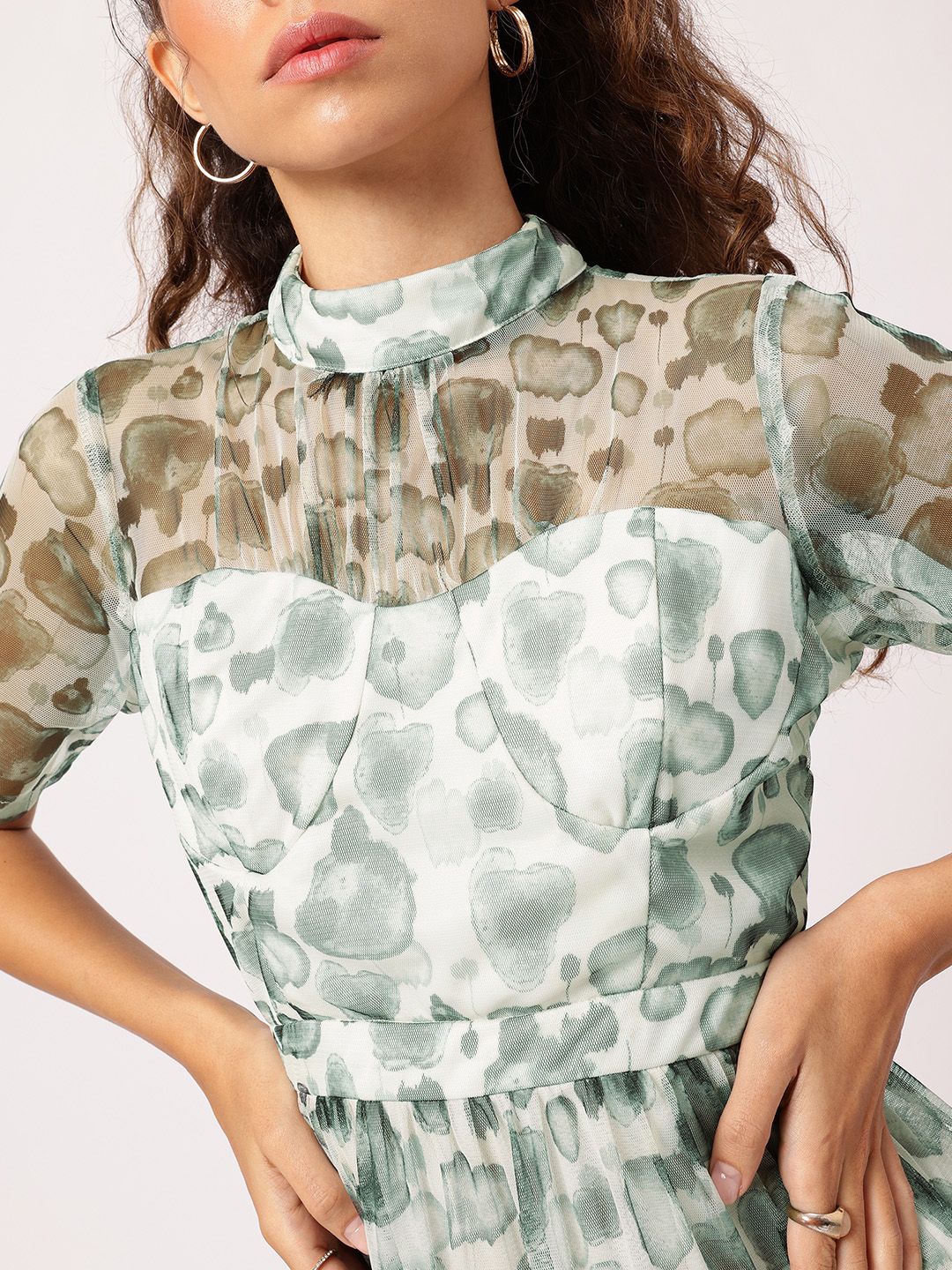 DressBerry Understated Inked Elegance Fit 'N' Flow Dress