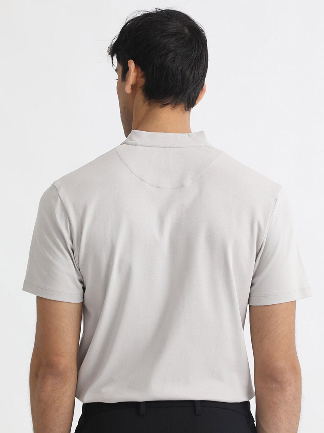 RARE RABBIT Men Rings-4 Slim Fit Solid Polo Collar T-Shirt