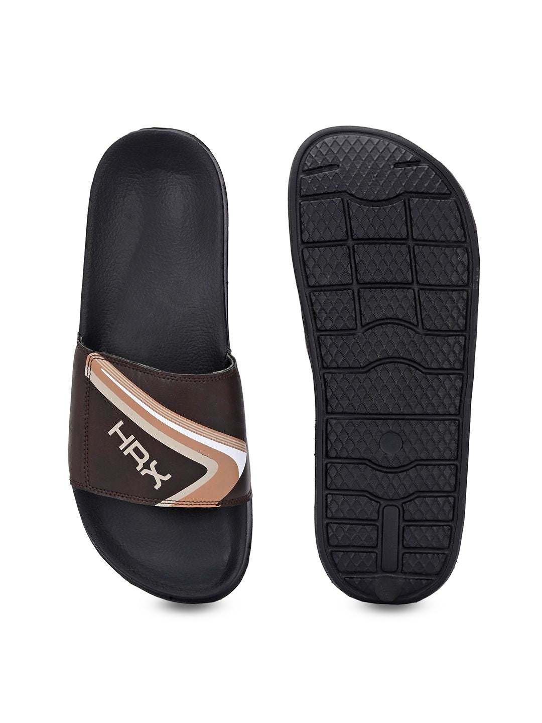 HRX by Hrithik Roshan Men Brown Printed Sliders