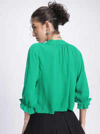 DressBerry Imperfectly Perfect Raw Edges Shirt-Style Top