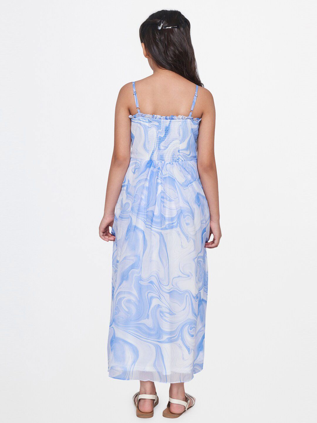 AND White & Blue Fit & Flare Maxi Dress