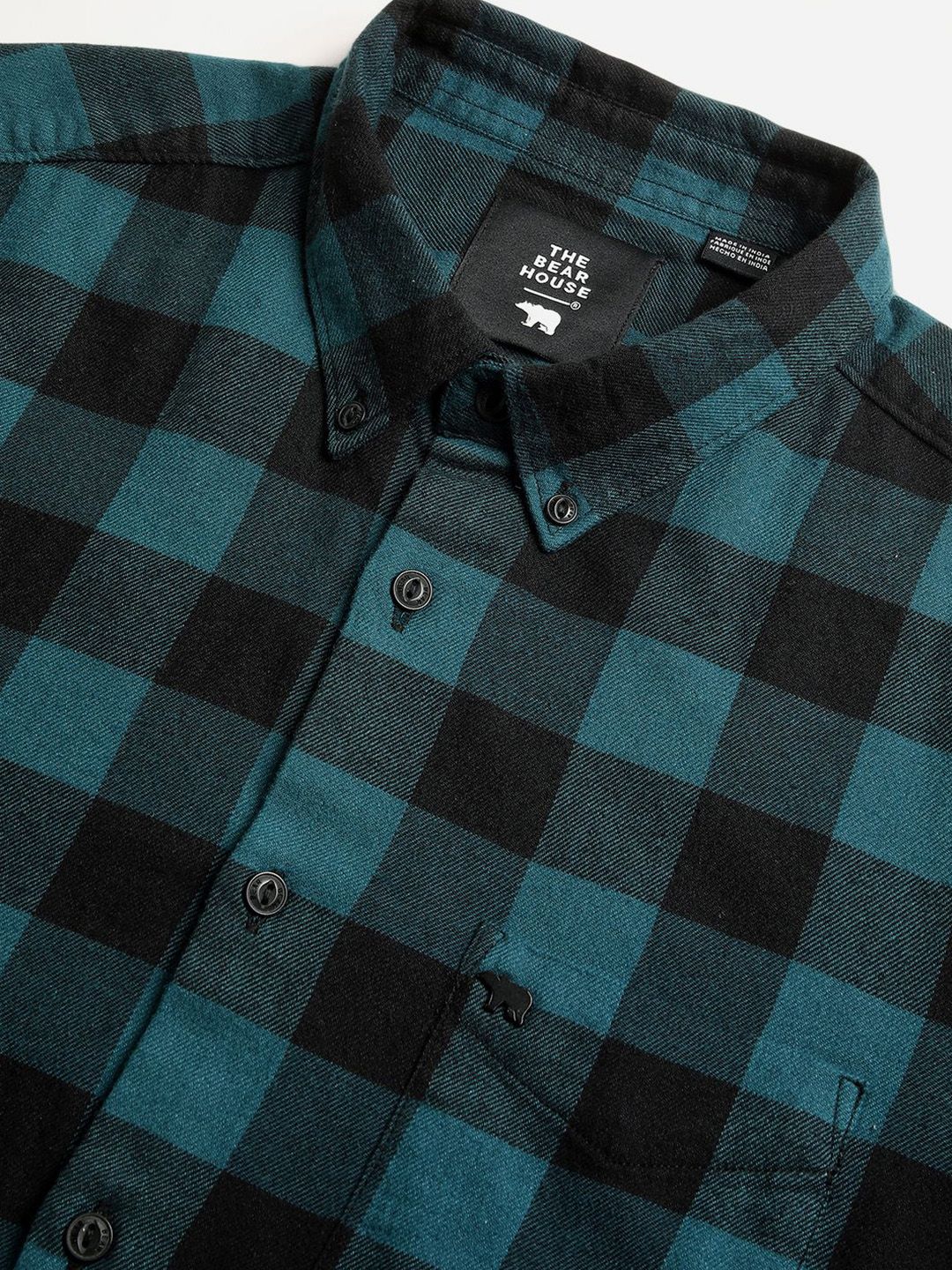 THE BEAR HOUSE Men Buffalo Checks Slim Fit Casual Shirt