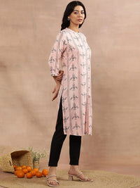 W  Floral Printed Mandarin Collar Kurta with Trousers