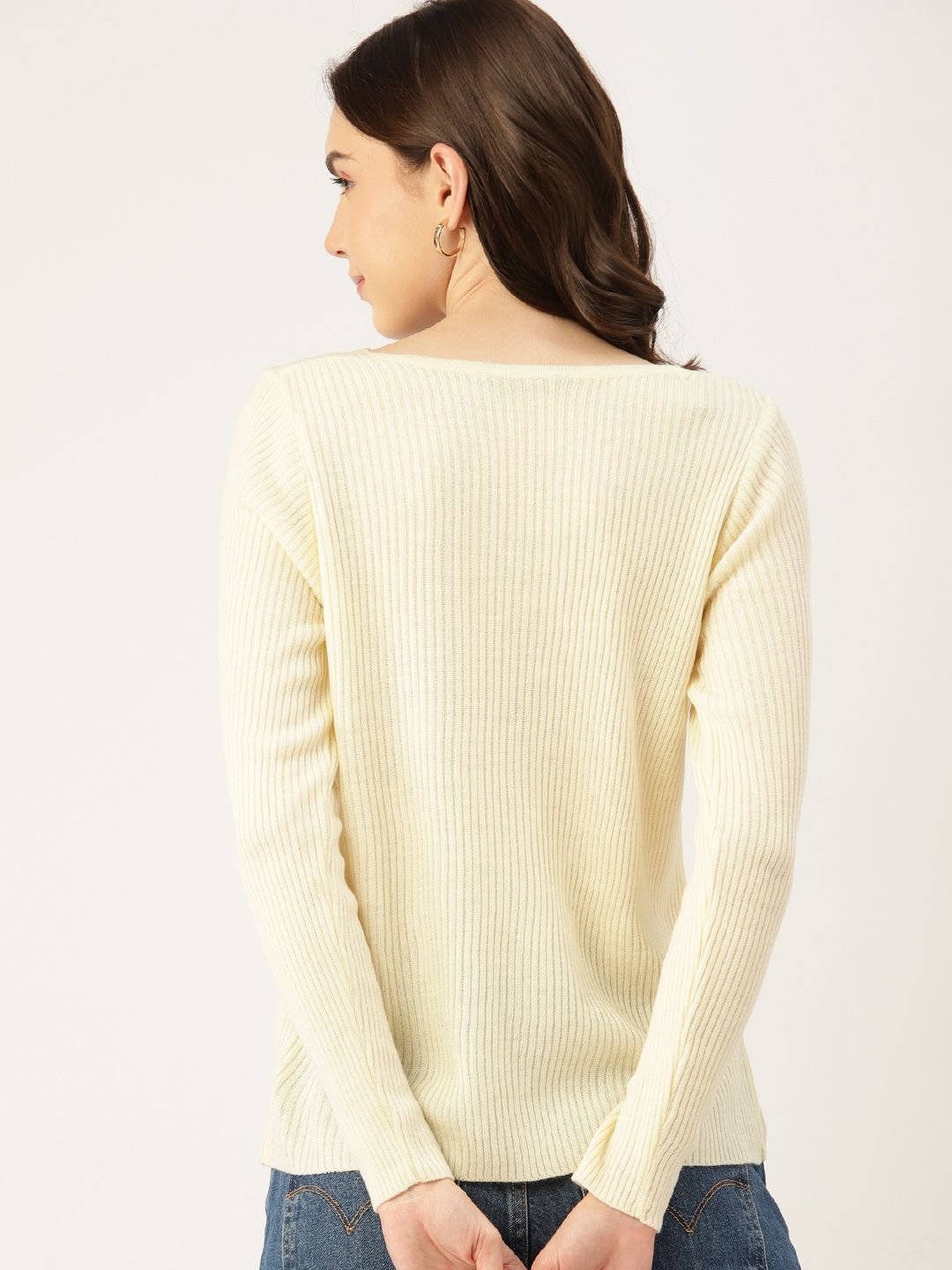 DressBerry Women Ribbed Acrylic Pullover