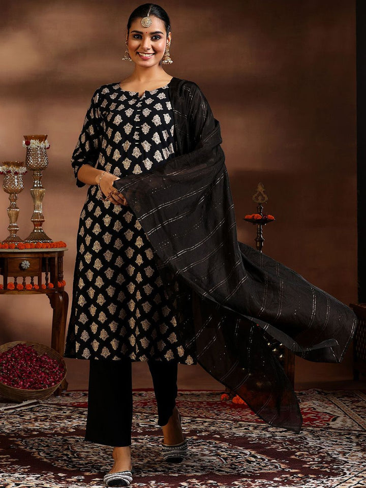 Libas Ethnic Motifs Printed Straight Kurta With Trouser & Dupatta