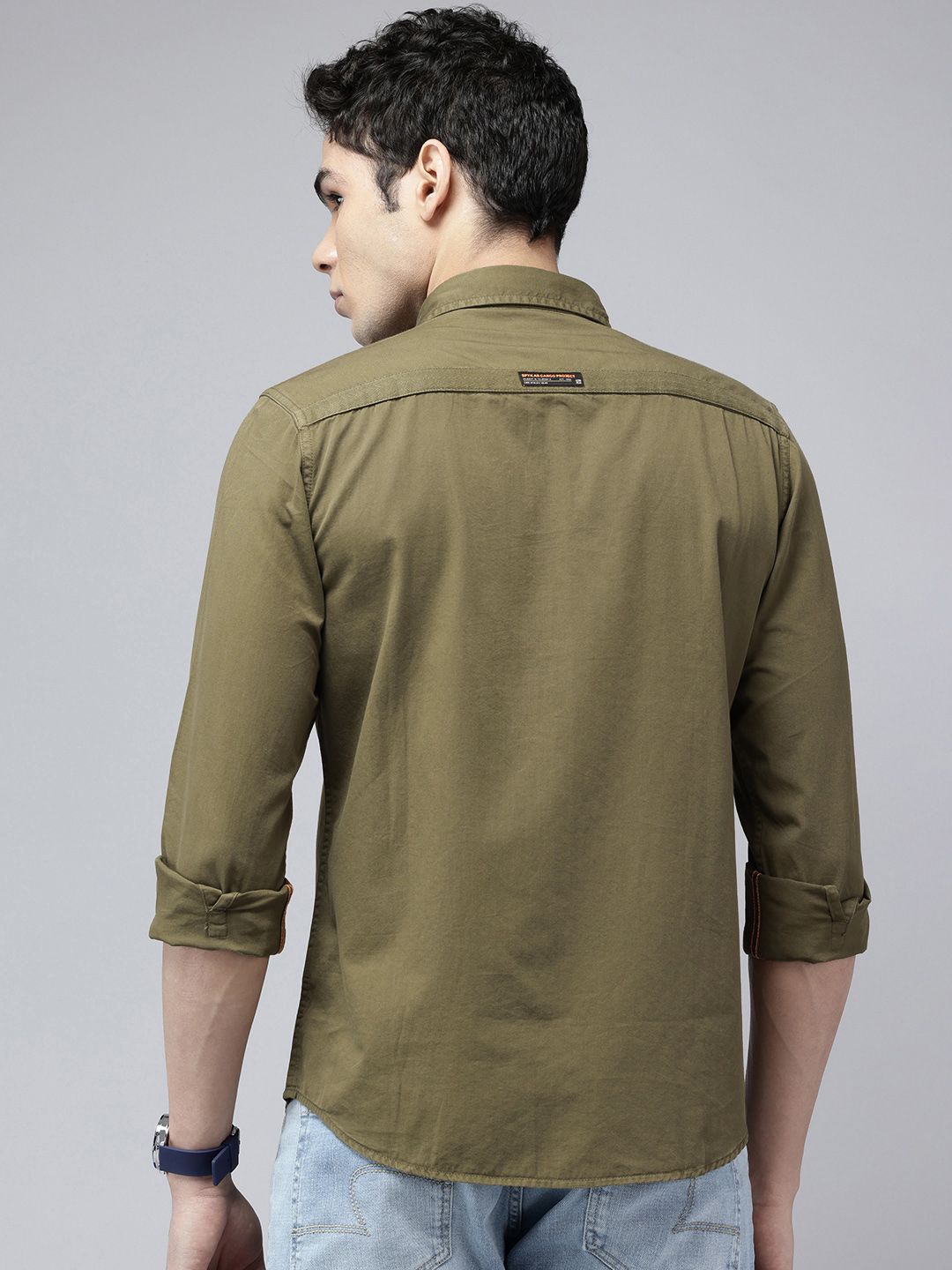 SPYKAR Pure Cotton Slim Fit Opaque Casual Shirt