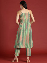 Anouk Printed Pure Cotton A-Line Kurta with Trousers