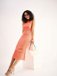SASSAFRAS BASICS Round Neck Sleeveless Bodycon Midi Dress
