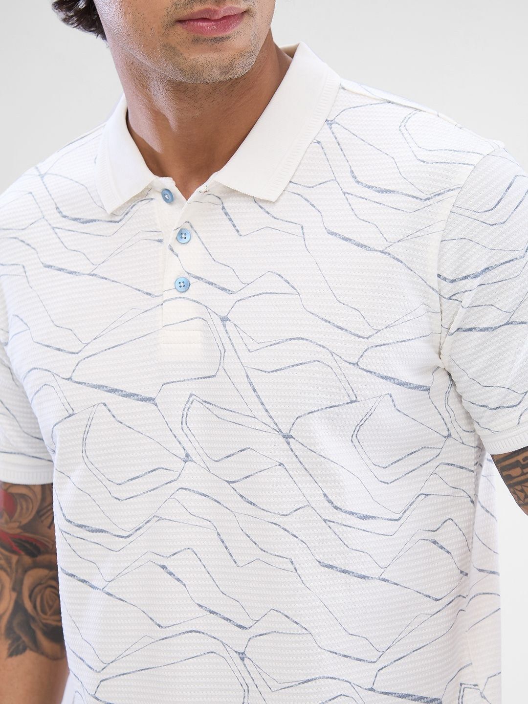 SPYKAR Men Printed Polo Collar Slim Fit T-shirt