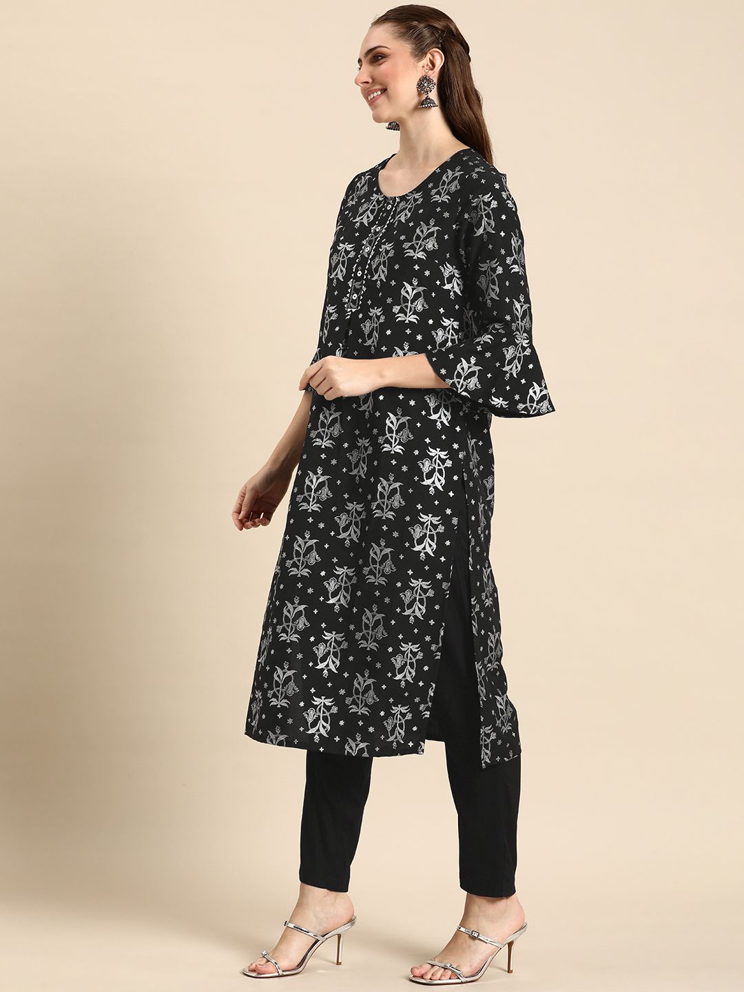 Anouk Ethnic Motifs Printed Regular Kurta with Trousers