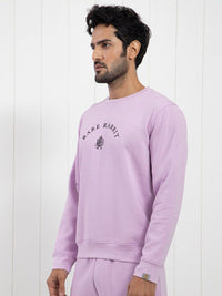 RARE RABBIT Men Nomic Logo Print Round Neck Sweatshirt