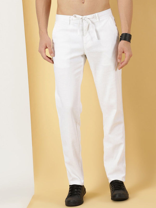 Thomas Scott Men Smart Linen Cotton Chinos Trousers