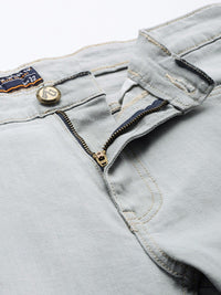 The Indian Garage Co Men Grey Slim Fit Slash Knee Stretchable Heavy Fade Stretchable Jeans