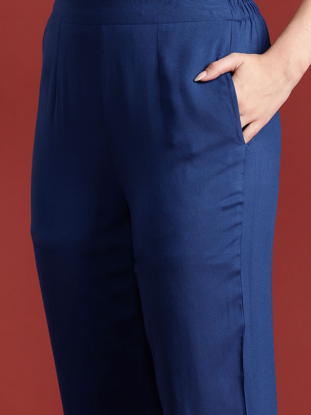 Anouk Floral Print Kurta with Trousers & Dupatta