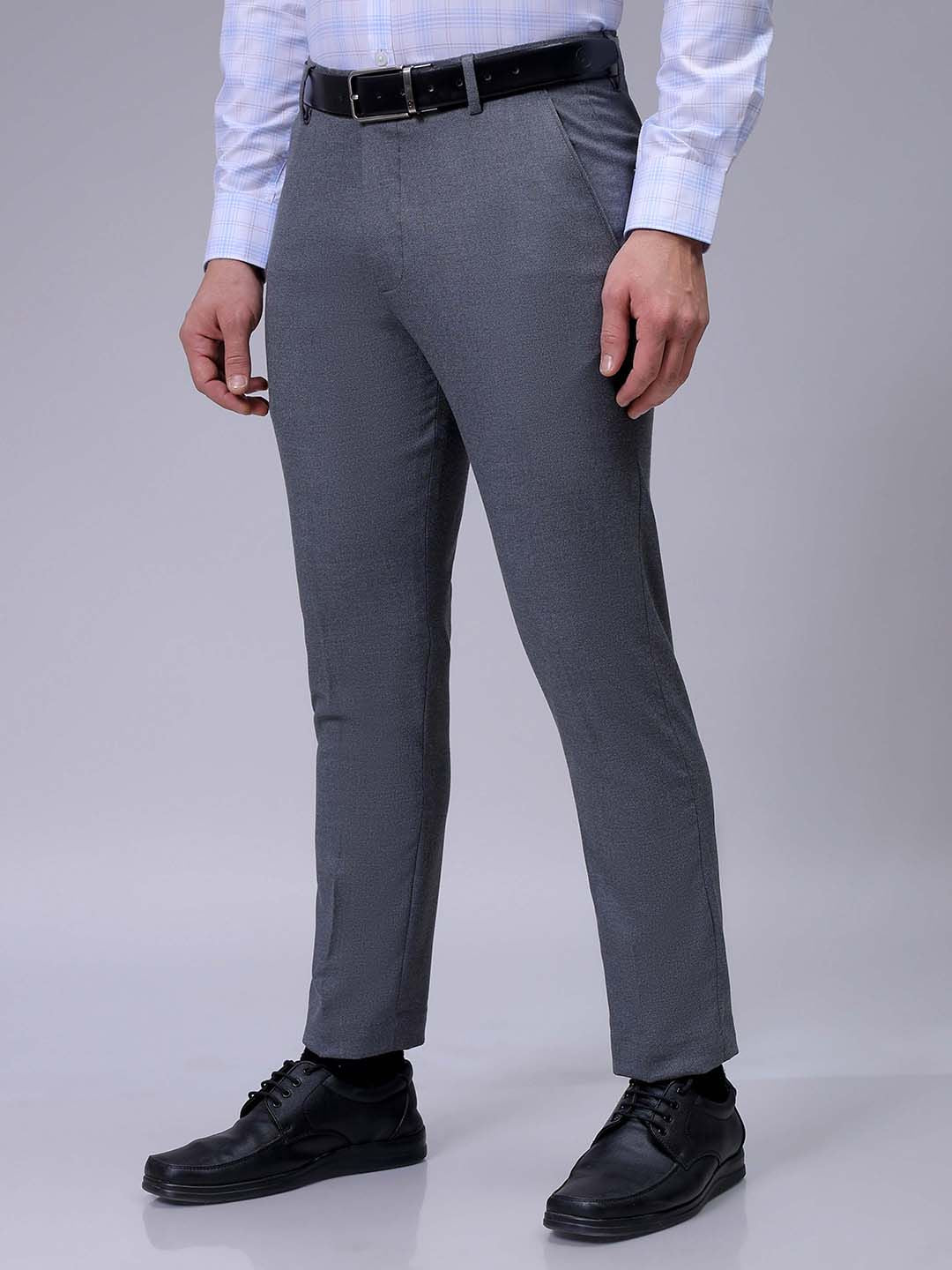 The Indian Garage Co. X Luxe Men Checked Slim Fit Formal Trousers