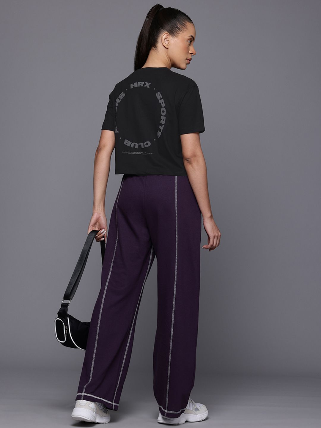 HRX by Hrithik Roshan Lifestyle Typography Print Crop T-shirt