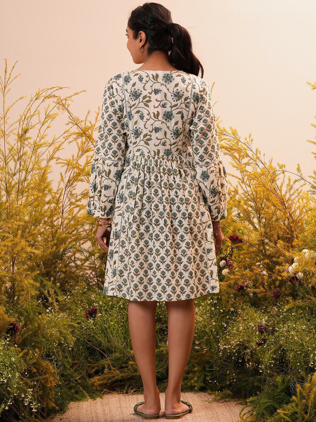Libas Ethnic Motifs Print Cotton A-Line Dress