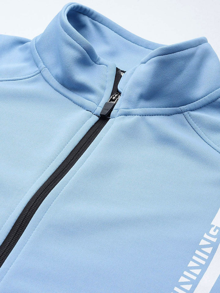 HRX by Hrithik Roshan Striped Detail Rapid-Dry Running Zip-Up Tracksuit