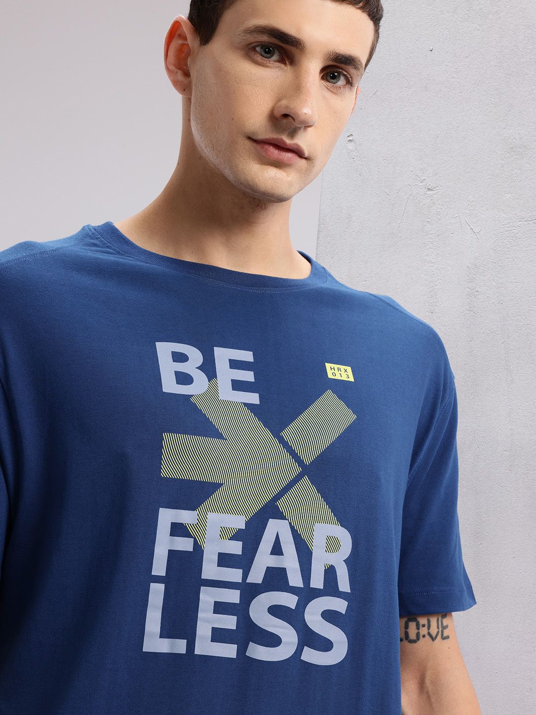 HRX by Hrithik Roshan Brand Logo Print Drop-Shoulder Sleeves Training T-shirt