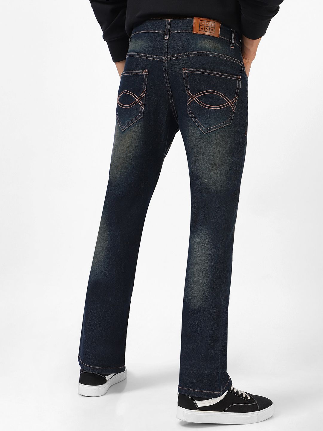 Urbano Fashion Men Bootcut Light Fade Clean Look Stretchable Jeans
