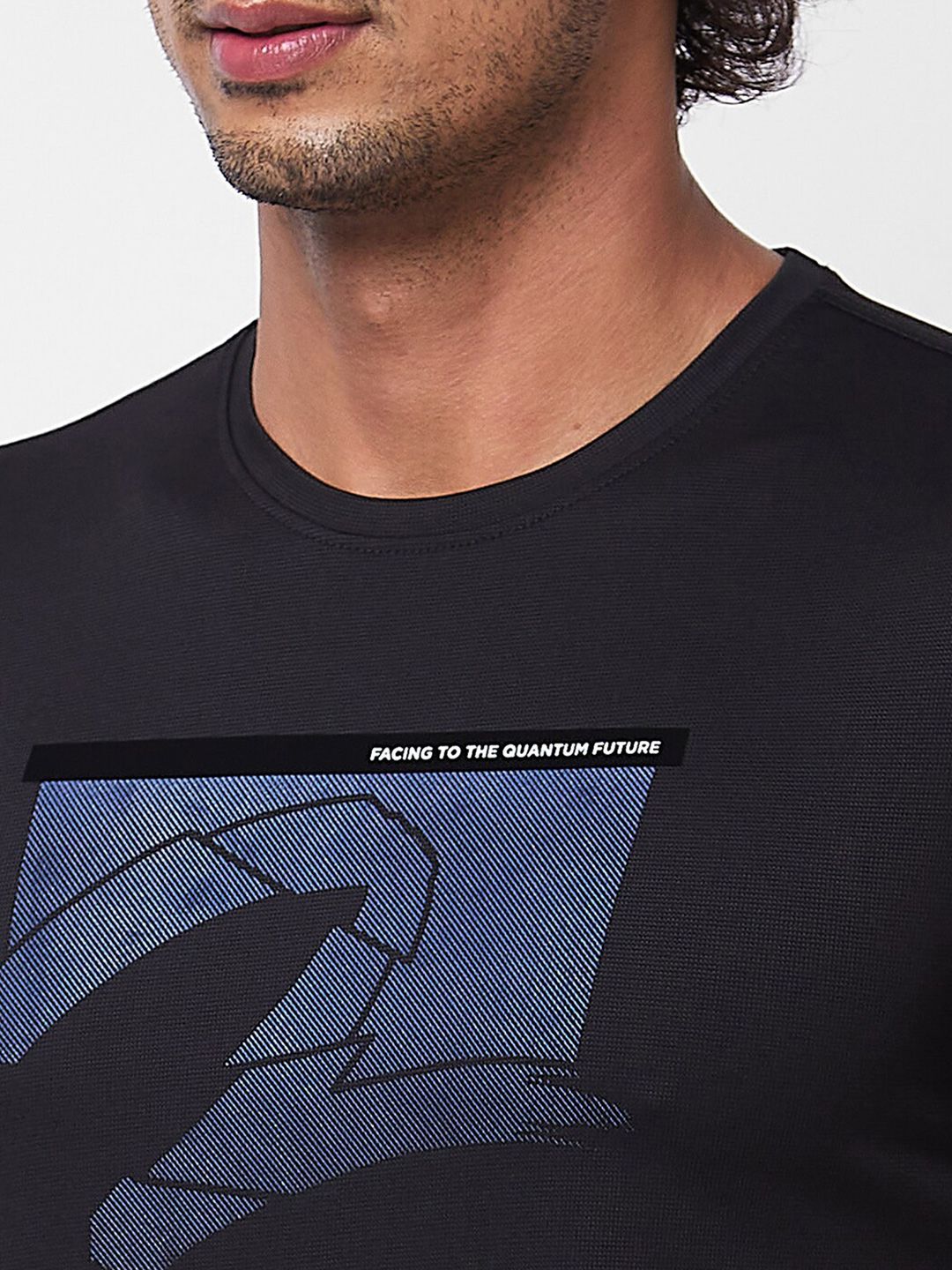 SPYKAR Graphic Printed Round Neck Slim Fit Cotton T-shirt