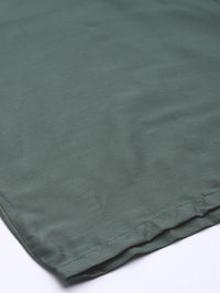 W Women Green Solid Straight Palazzos