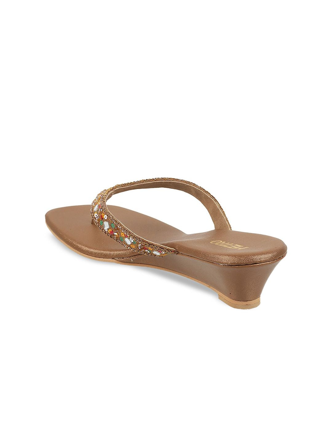 Metro Embellished Open Toe Wedge Heels